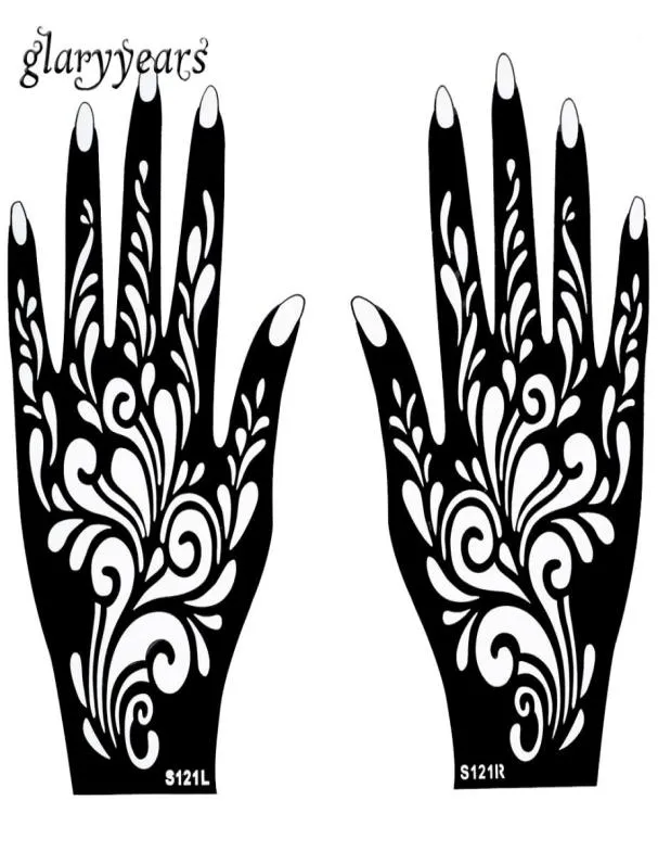 Whole1 coppia mani mehndi henny tatuatore stencil pattern design per donne corpi arte dipinto monouso 20 cm 11 cm s9038743