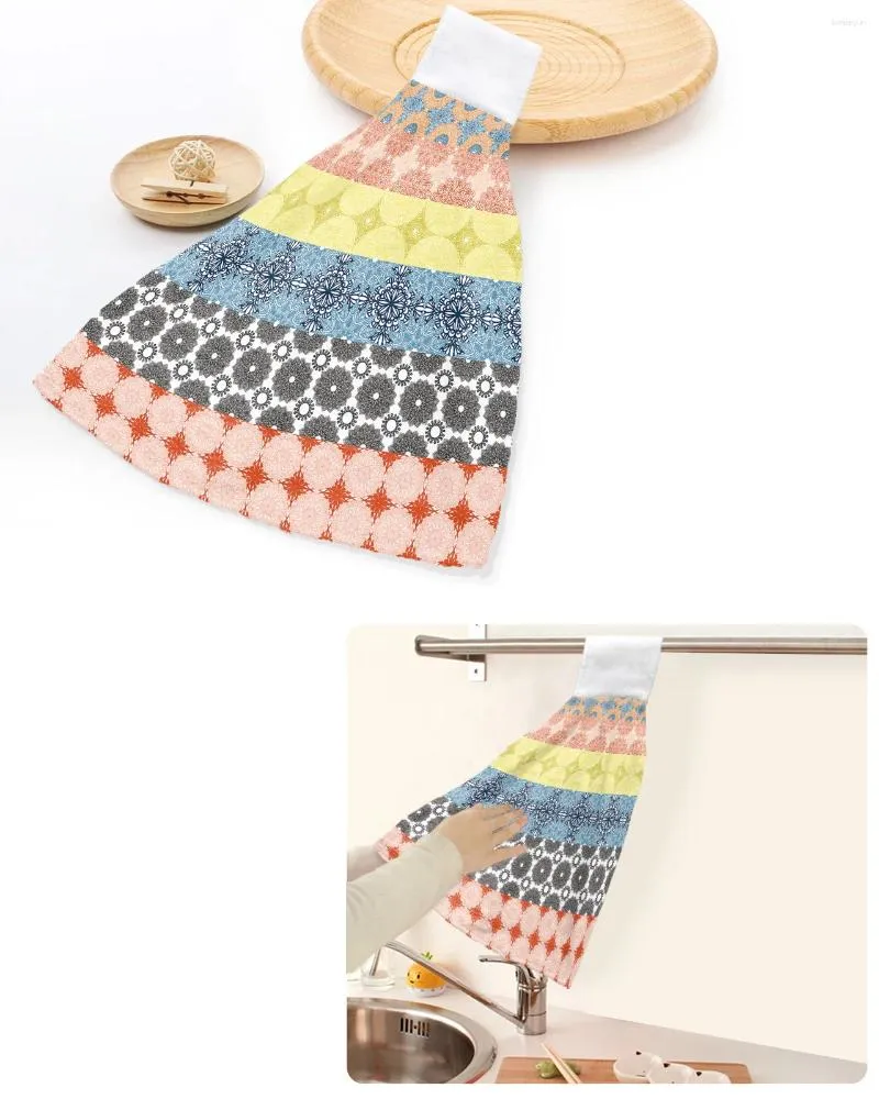 Towel Bohemian Ethnic Style Hand Towels Home Kitchen Bathroom Dishcloths With Hanging Loops Quick Dry Soft Absorbent