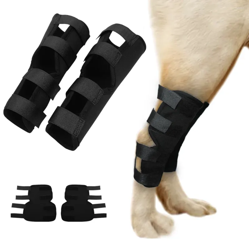 犬のアパレル2PCS/ペアの怪我膝パッドリアレッグホックジョイントブレースペット犬背中足をサポート犬足首安全ヒールバンドラッププロテクター