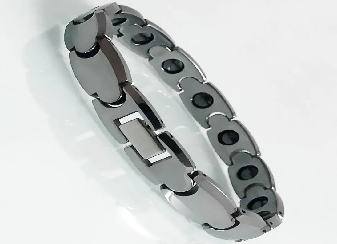 Link Chain Classic Par Armband Solid Tungsten Steel Health Care Magnetic Armband för män Kvinnor Homme Mannen Armbanden Weddin3333748