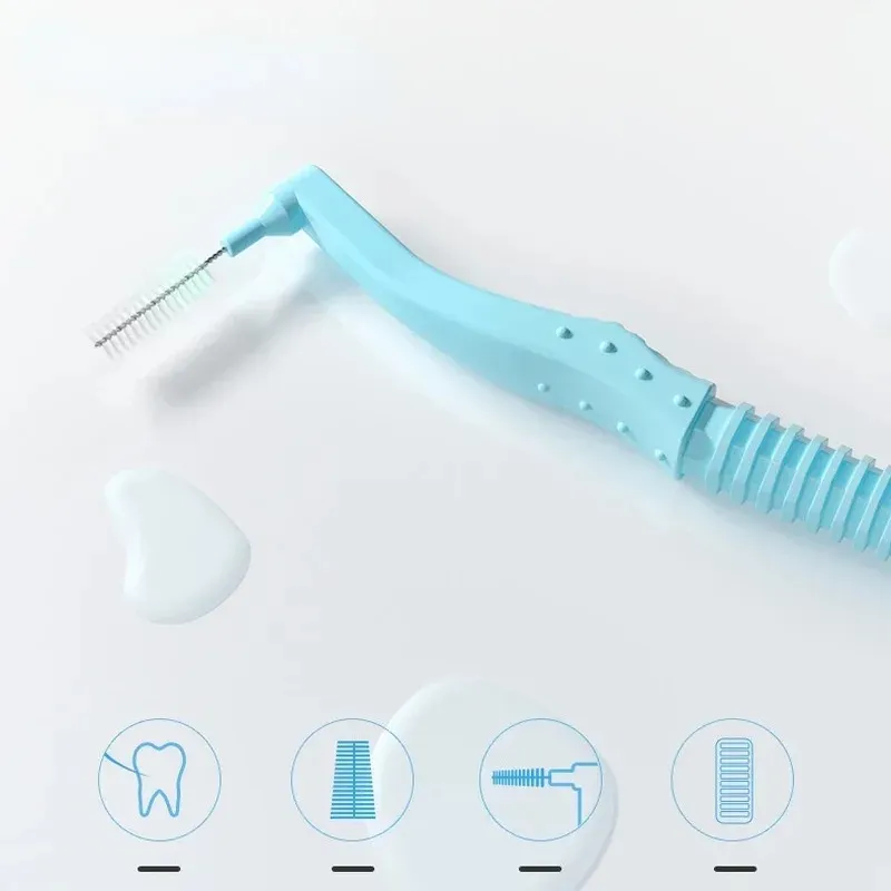 2024 20pcs/caixa l forma de push-pull pincel interdental de dentes ortodônticos dentes de dentes branqueando a colheita de dentes de dentes de dentes Cuidado