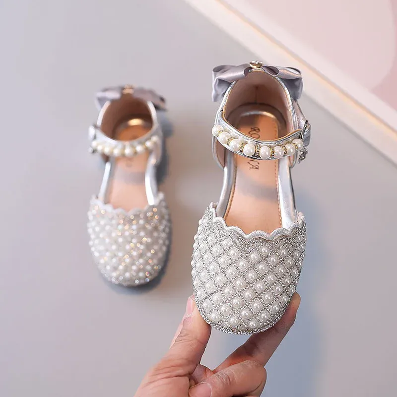 Кроссовки девушки сандалии мода лето новая блестящая жемчужная принцесса обувь для ботинки детской сандалии нельзя не делать детские спектакль обувь G788