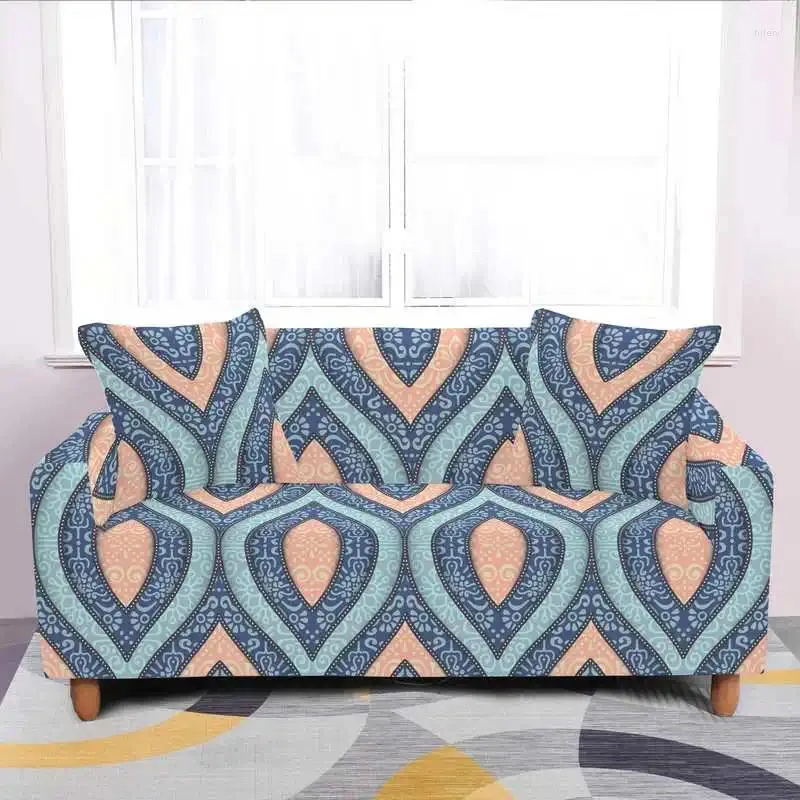 Pokrywa krzesła 1/2/3/4 SEater Mandala Bohemian Elastyczna sofa salonowy Kwiat etniczny All-Inclusive Seekal Couch Furniture