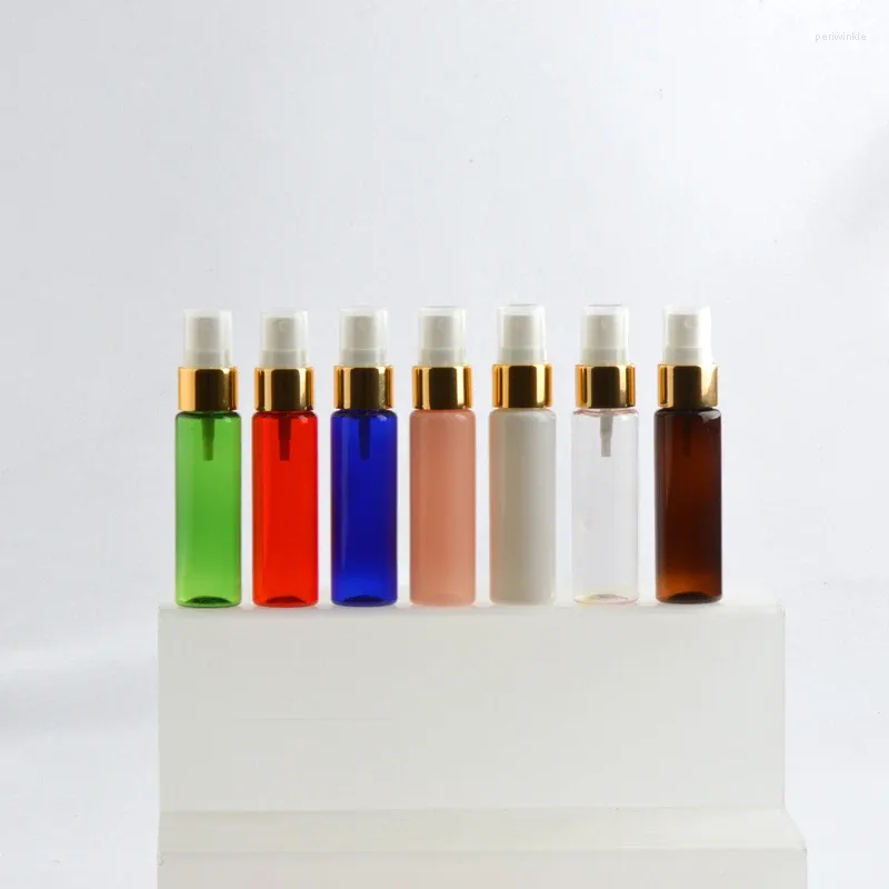 Storage Bottles 50pcs 30ml Empty Mini White Clear Plastic Refillable With Gold Sprayer Pump Mist Spray Container Face Perfume Bottle