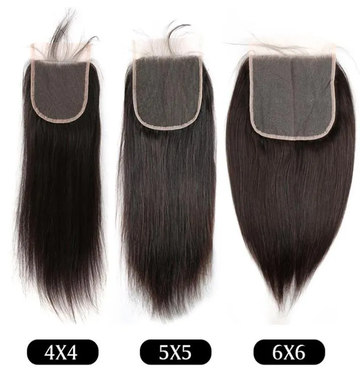 Real Swiss Top Closure Hairpieces Silky StraightTransparent PrePlucked Unprocessed Peruvian Virgin Human Hair Lace Closures 4x4 51900762