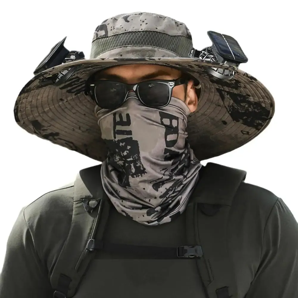 Cappello Da Pescatore A Tesa Larga Con Ventola Solare - 1 Pezzo - Foto 11