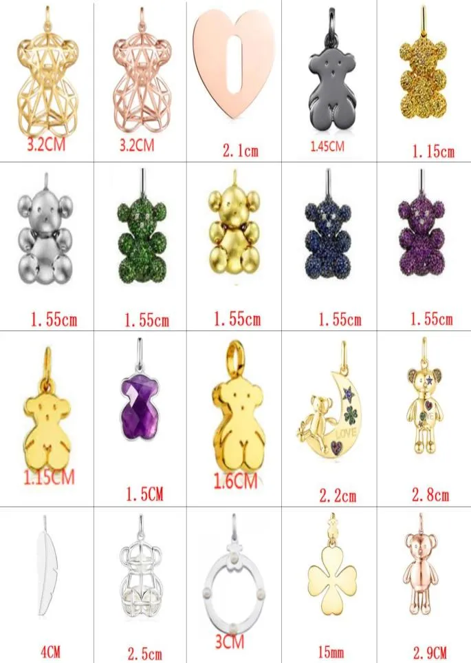 2022 New Silver Pendant Exquisite Fashion Animal Bear Charm Four Seasons Model Without Chain Gift MustHave jewelry 282632645