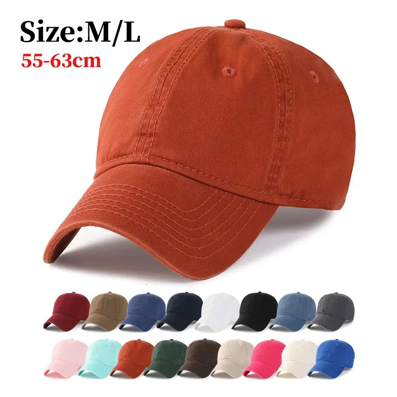 رأس كبير XXL البيسبول قبعة للرجال ألوان صلبة غير رسمية بالإضافة إلى الحجم الرياضي القبعات الخارجية القابلة للتعديل 56-60 سم 60-63 سم 240407