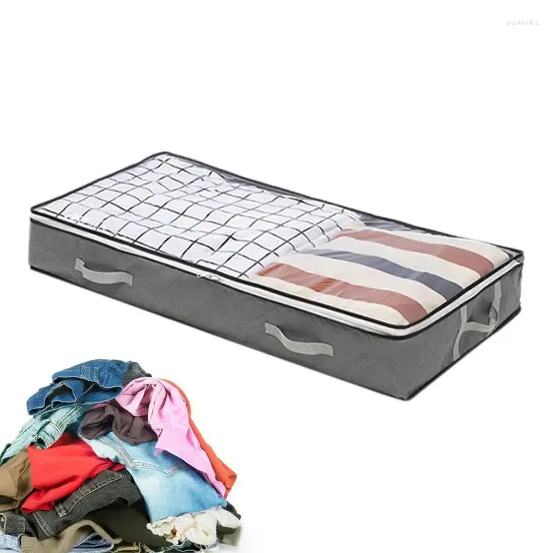 Opbergtassen onder 80l onder bed Organisator met heldere raamdekens Kleding Deknipers Bag ADMAKKBAAR