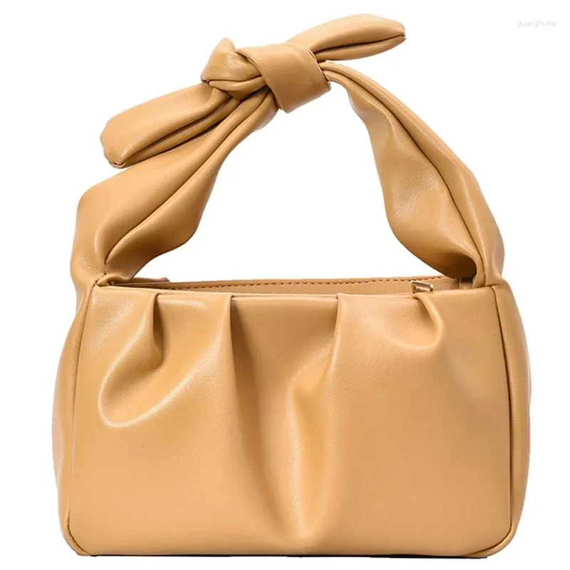 DrawString Solid Color Pu Leather Bag For Women Elegant Brand Designer Female Handbags Casual Lady's Shoulder Messenger Väskor