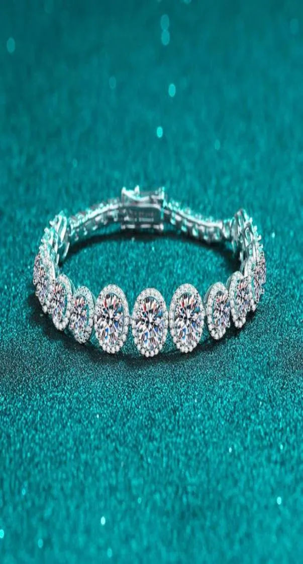 Laboratorio creado pulsera de tenis de diamante S925 Silvervvs1 Regalos de joyería para mujeres 10cttw Gemstone MOISSANITE Cadena Bracelets3122685