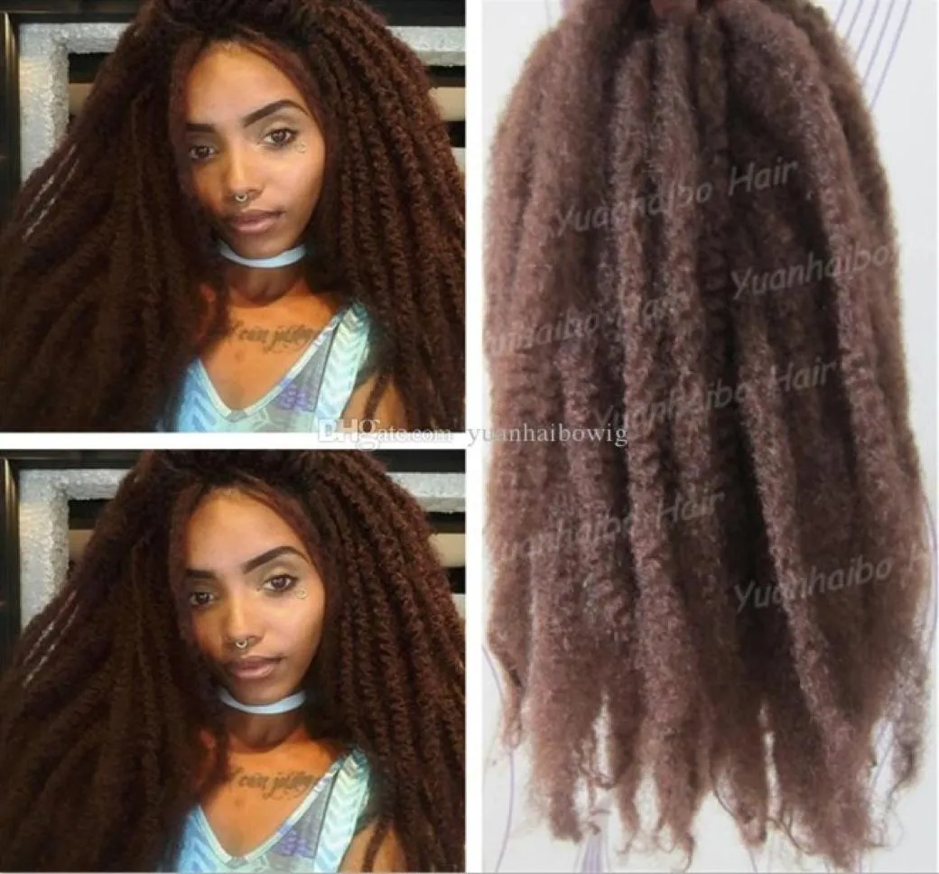 10 Packs Vollköpfchen -synthetische Haarverlängerungen Marley Braids Brown 33 20inch Schwarz Blonde Ombre Afro Kinky Braving Fast Expr7072780