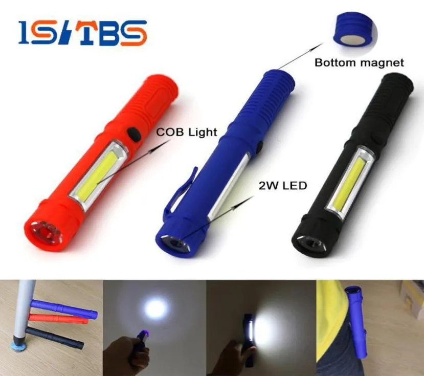 Flashlight LED CoB Mini Pen Pen Multifunzione Torcia LEGGI LED CoB Hollight Flashlight Hand Hand Tlashlight con il Magnet 5566896 inferiore 55566896