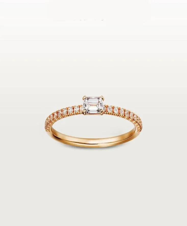 LOVE Diamond Ring Designer Jewlery Woman Women Engagement Bagues de mariage Luxury Moisanite Ring Rose Gold Silver Titanium1674672