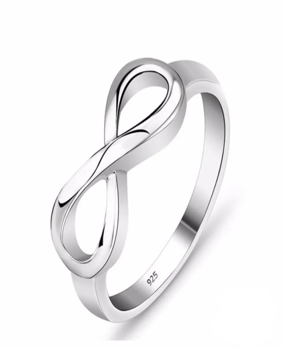 Fashion Silver Color Infinity Ring Eternity Ring Charms Friend Gift Interminless Love Symbole Anneaux de mode pour femmes bijoux7882908