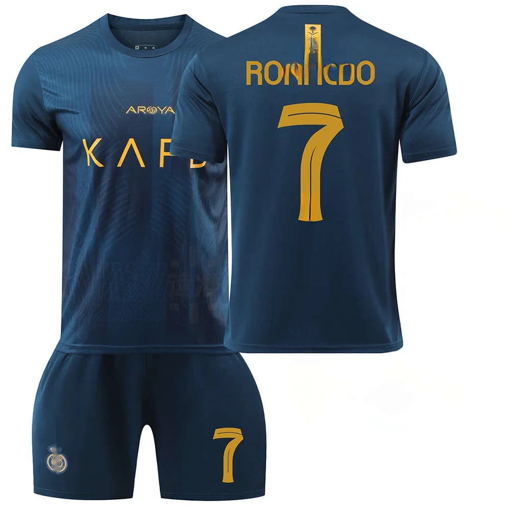 Football Jersey 2324 Al-Nassr FC Away No.7 Ronaldo 10 갈레 셔츠 사우디 아라비아 리그 성인 어린이 세트