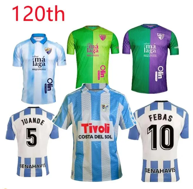23/24 CF Jerseys de fútbol Malaga 2023/2024 Juanpi Luis Munoz Febas Adrian Football Shirt Burgos Casas Juankar Camiseta de Futbol Juande Febas Uniformes Men Kids Kits Kits Kits