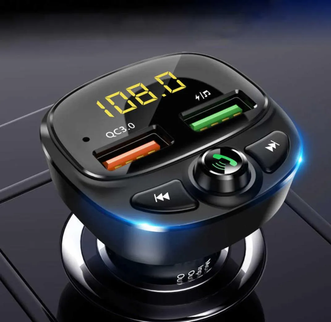 QC30 Dual USB Fast Charger Car BluetoothCompAtible 50 FM Transmitter Mp3 Kit per auto TF Adattatore TF Adattatore Calling1704804
