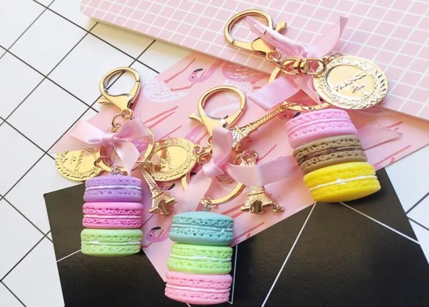 New Macaron Cake Chain Chain Fashion Fashion Keychain Bag charme carm de joias de festas de casamento para homens para homens gc12889998428