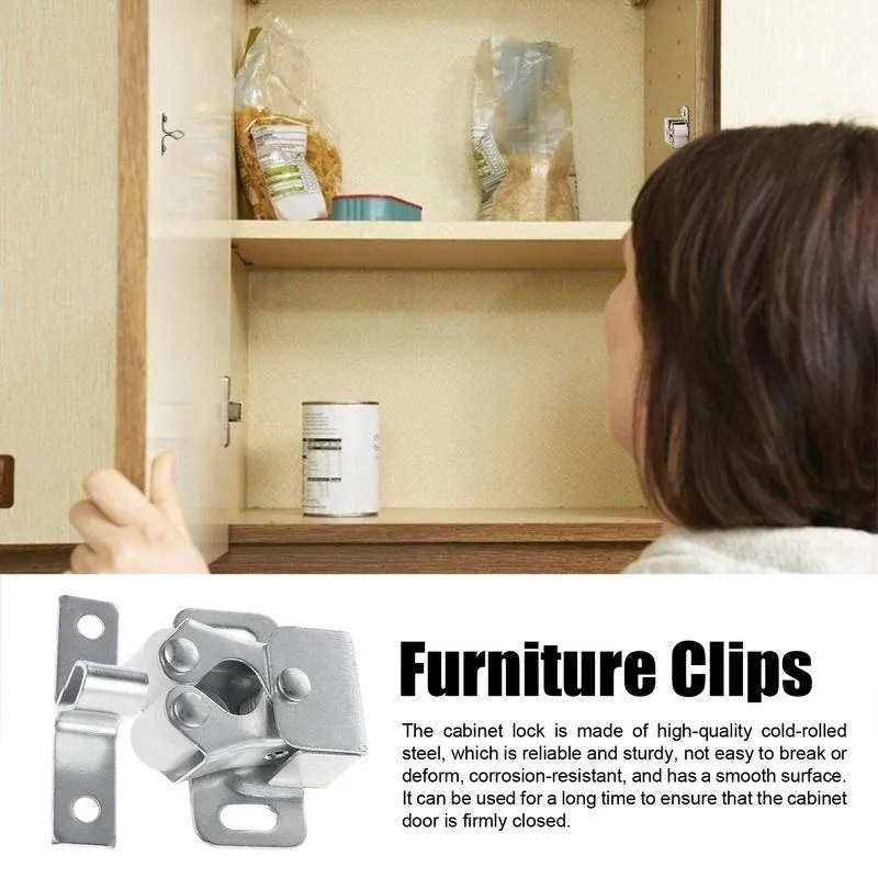 20-Pack Double Roller Door Catches – Stainless Steel Cabinet Latches With Screws For Lockers, Cupboards, Closets