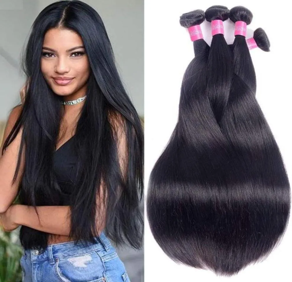 Extensions brésiliennes de cheveux humains 3 paquets soyeux 95105 gipaceur raide vierge 3pcslot couleur naturelle 830inch1137681