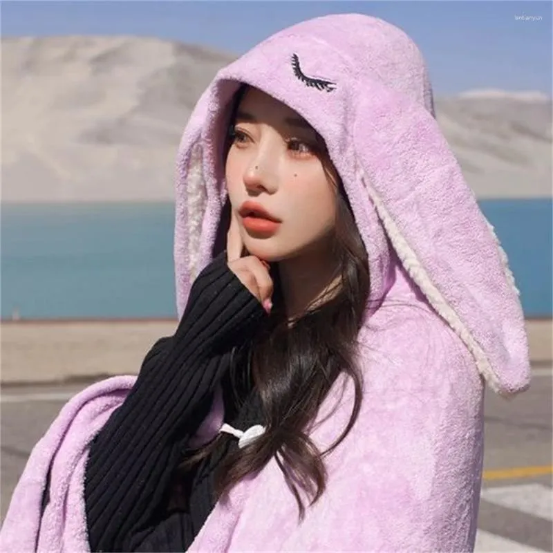 Decken Kawaii Close Eyes Sky Wolkendecke Flanell Plüsch Umhang mithüpfen mit Hut tragbar Winter warm warm heimische Frauen Girl Geschenk