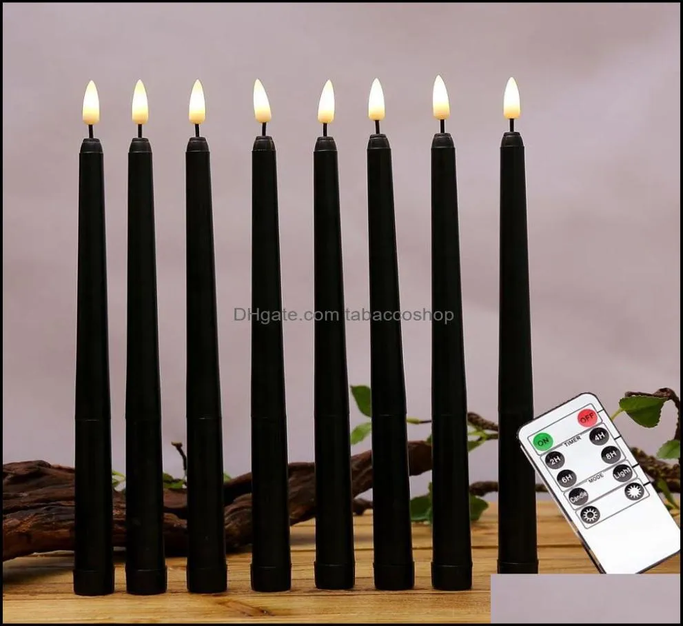 Candles Home Decor Gartenpaket mit 6 Fernhaut Halloween Taper Schwarz Farbe Flameless Fake Säule Batterie mit Enthaltungslieferung 201757977