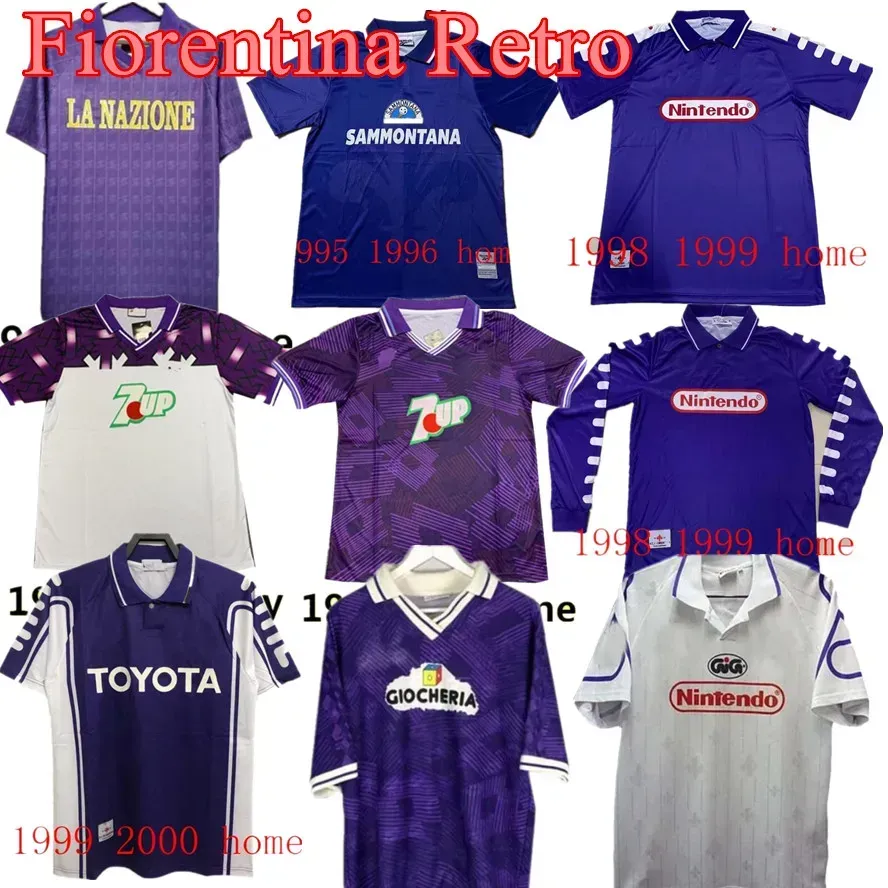 1995 1996 Retro klassiek Fiorentina Soccer Jerseys Sweatshirt 1989 90 91 92 93 97 97 98 99 Batistuta R.Baggio Dunga Retro Fiorentina voetbalshirt Chandal Z 4.14