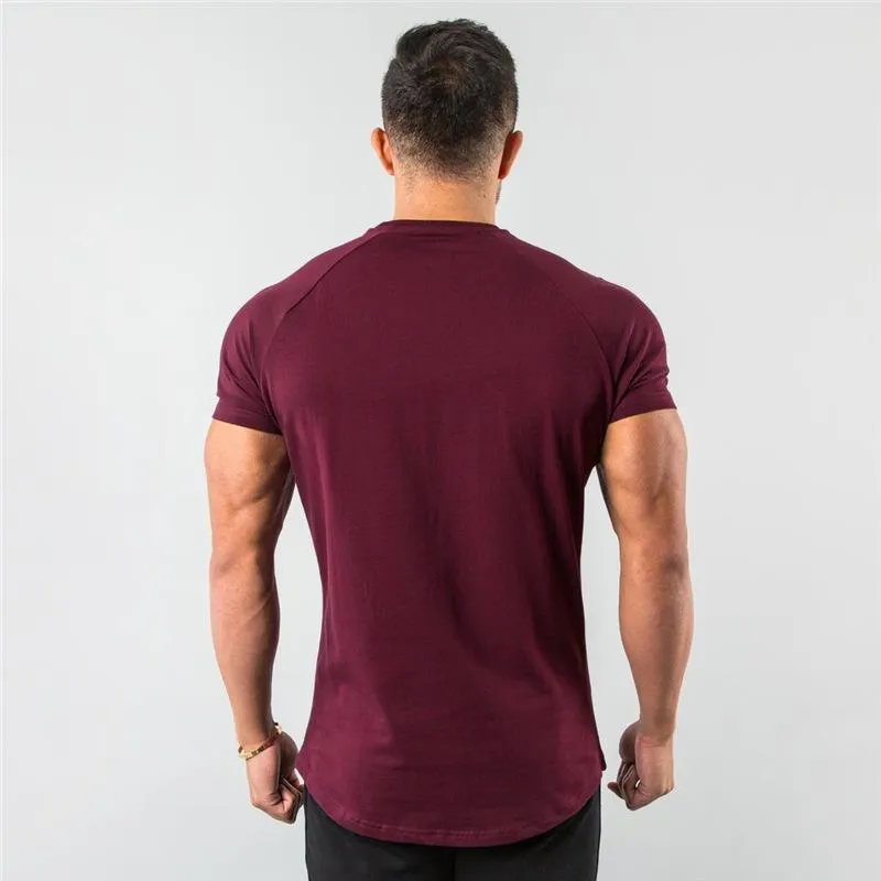 Summer Men Short Sleeve 95%cotton T Shirt For Tess Gym Wear Sports