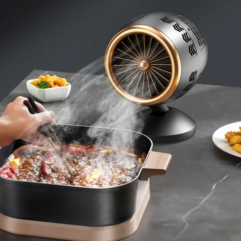 Combos Desktop Black Gold Extractor Hood Portable Home Barbecue Hot Pot Range Hood Detachable and Replaceable Core Mini Smoking Machine