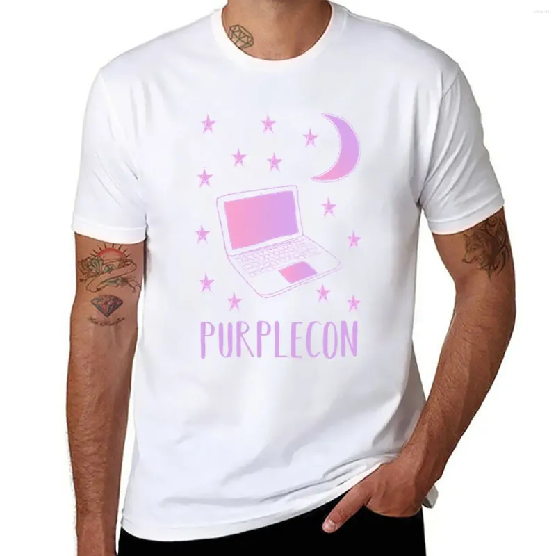 Erkek Polos Purplecon 2024 Tee-Shirt Tasarım T-Shirt Hayvan Prin için Erkekler Özelleştirilmiş Düz Beyaz Tişörtler Erkekler