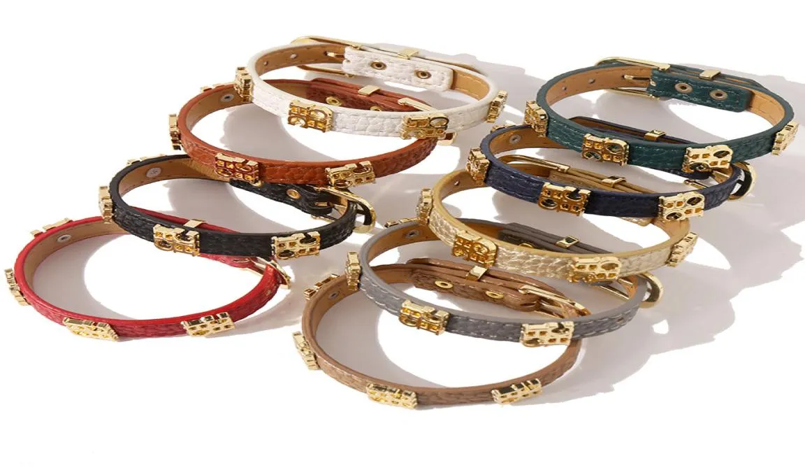 Huistory Fashion Version étroite Bracelets en cuir Pu pour femmes Wide Circle Buckle Charm Bracelet Couple Jewelry Gift5433552