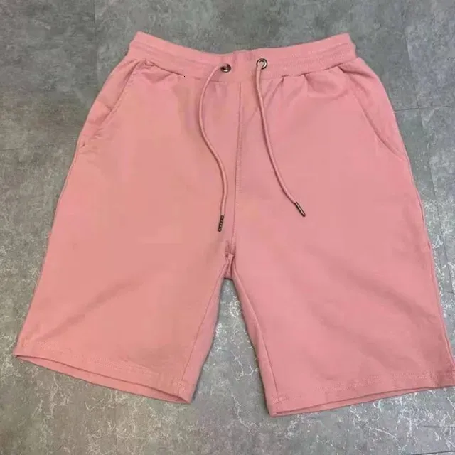 2024 Nieuwe heren shorts 40kg100kg zomer 100% katoenen zachte trekkoord taille zwart wit geel roze casual