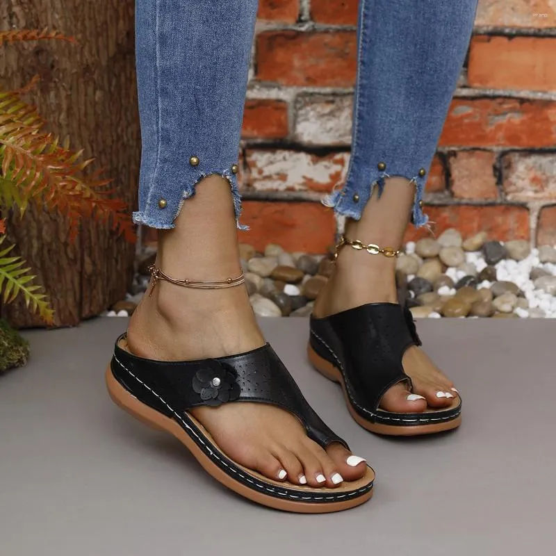 Slippers Sandalen Vrouwen Retro Hakken Zomer Schoenen Slip Wedge Sandalias Mujer Zachte Indoor Outdoor