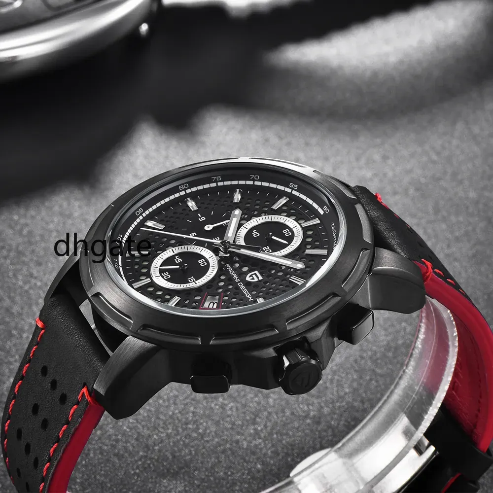 Design Fashion Blue Big Dial Military Sport Watch Men Quartz Wristwatch Chronograph Luminous Chronograph Clock Men Reloj Hombre
