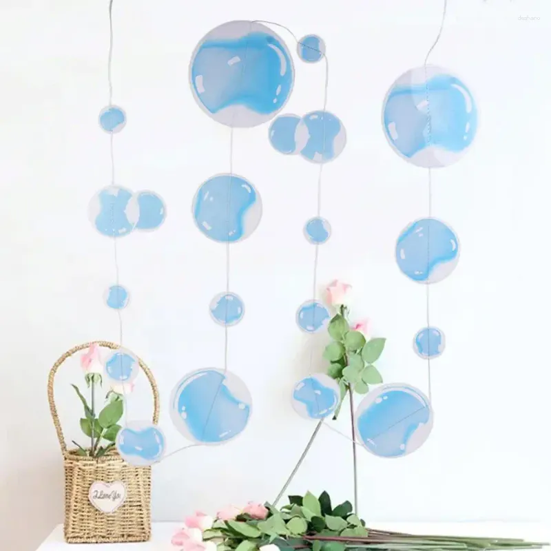 Party Decoration Decorative Colorful For Decor Romantic Bubble Circle Banner Paper Skewers Wall Hanging Garlands Ribbon