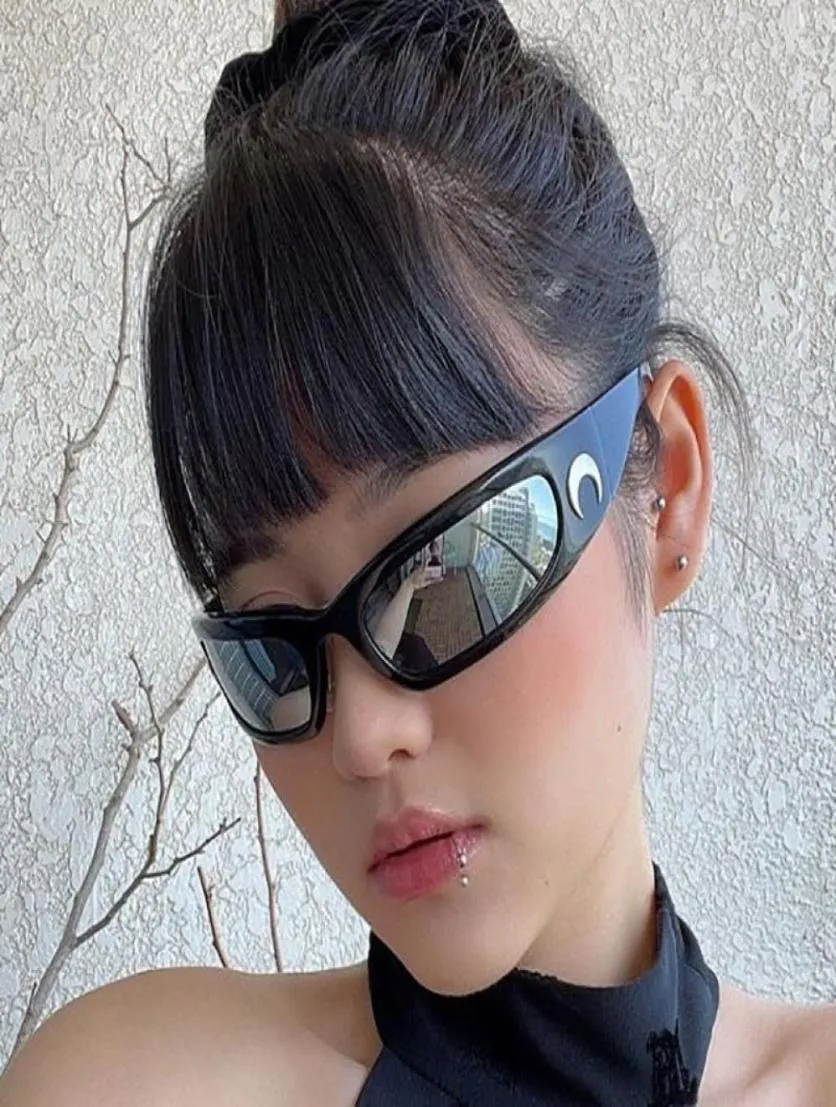 Solglasögon hartshart Y2K Glasslinser Moon Women Gotic Outdoor Sports Eyepieces Hippie Vintage Sun UV400Sunglasses1345422