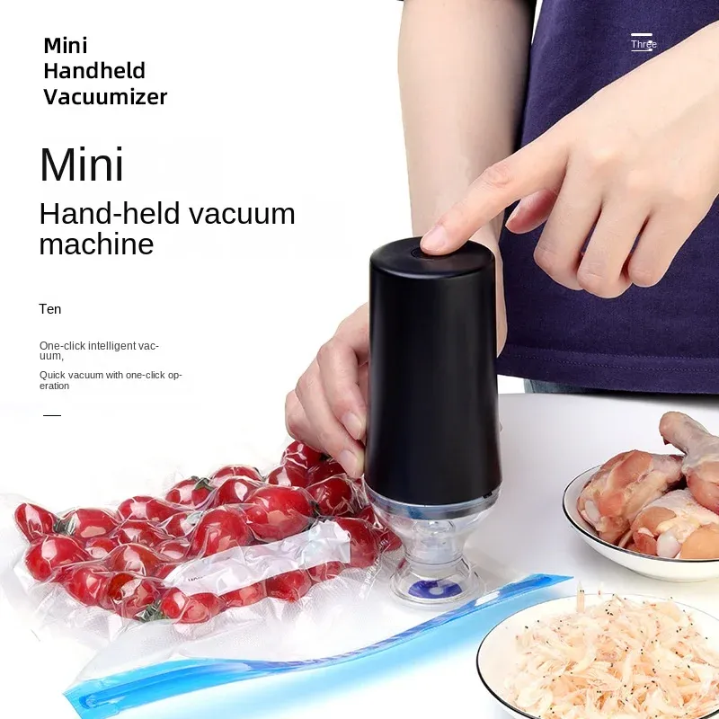 Machine électrique à vide Pumpe de maintien de la cuisine, réfrigérateur de cuisine, sac de rangement alimentaire scellant alimentaire réutilisable Sac de nourriture en silicone