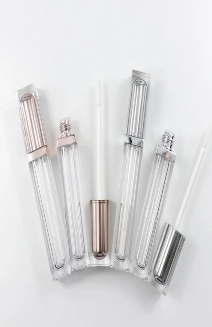 DIY Champagne Clear Lip Gloss Tube Container 6ML Private Label Plastic Empty Lipgloss Tubes Lipstick Lipblams Bottles Containers W8927757