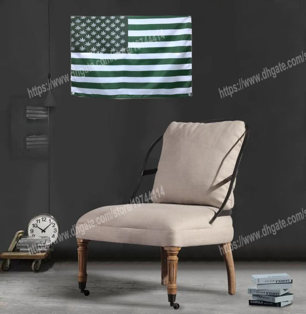 Leaf USA Flag Banner Music Rock Band Home Decoration Hanging flag 4 Gromments in Corners 35FT 96144cm Inspirational Wall Decor5670405