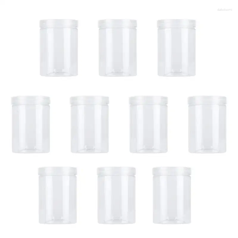 Bouteilles de rangement 10pcs en plastique transparent peut-être pot de cuisine récipient alimentaire scellé avec couvercle pour noix de grains de café