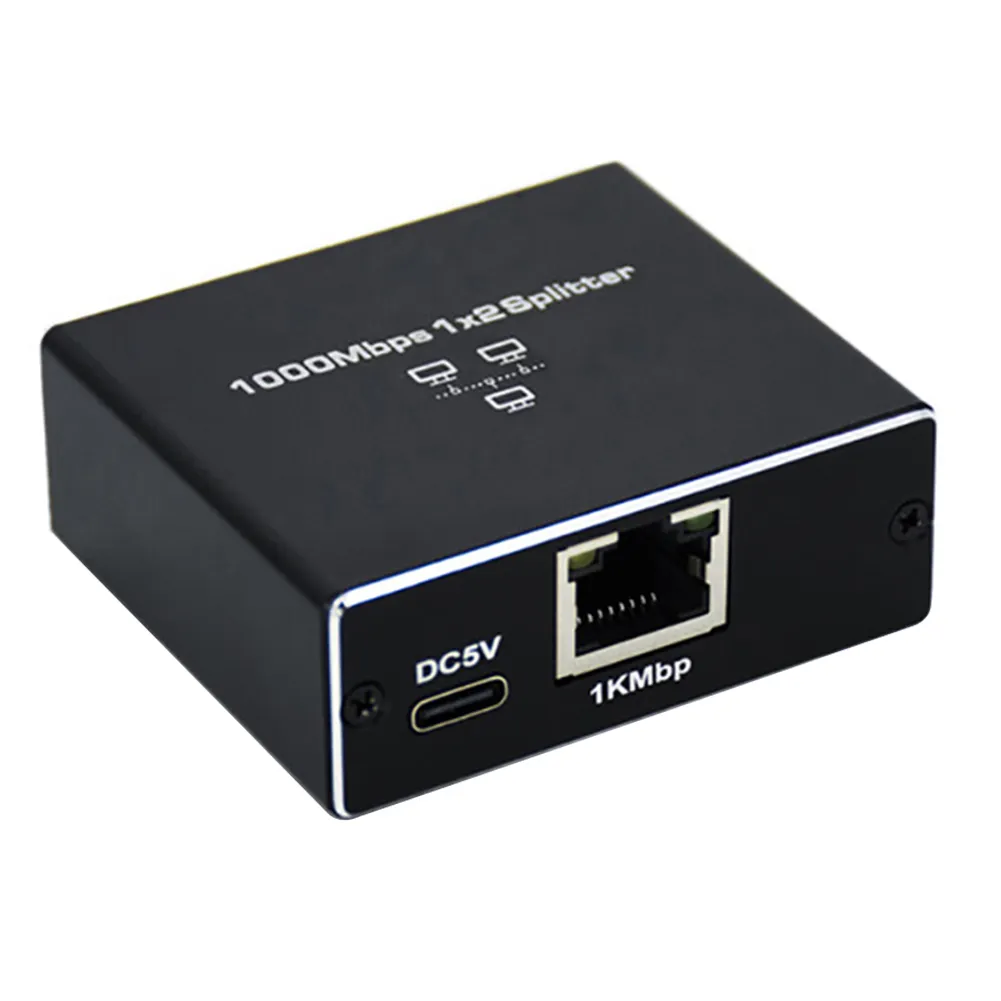LAN Splitter 1 Auf 2 – Gigabit Ethernet Switch Mit 2 Ports, 1000 Mbps, Plug & Play Per USB-C