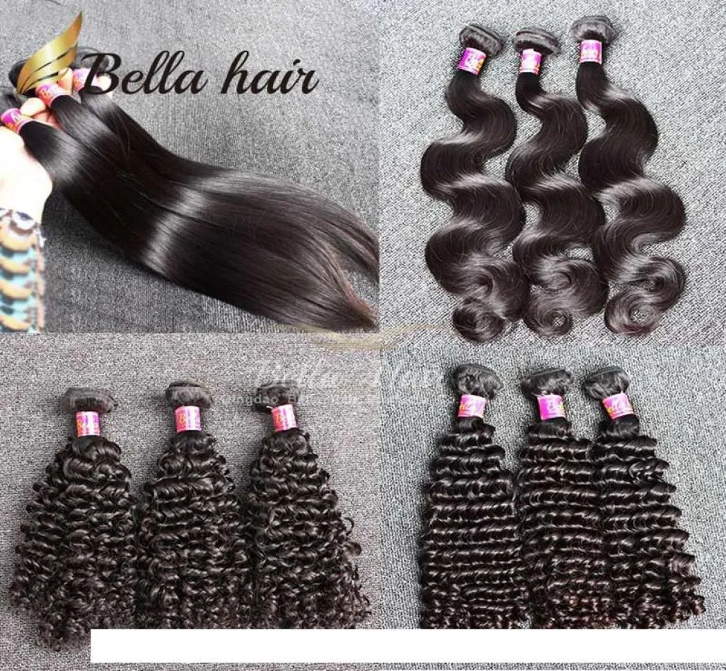 Bella Hair 9a 100 Remy Virgin Brésilien Bundles Bundles non traités vierge dyable blanchissable Extensions de cheveux humains 3pcs lot Brazil5614227