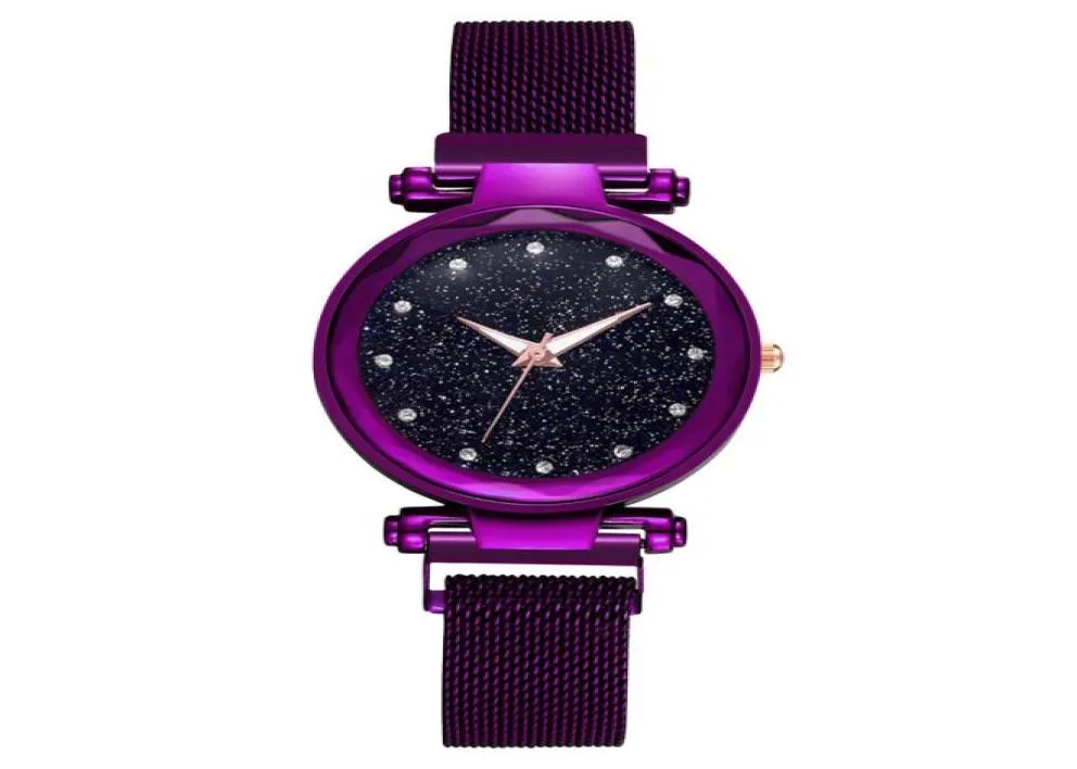 Celebryty internetowe Starry Sky Diamond Watches Women Fashion Magnet Zespół Zespół Zespół Dziewczyna luksusowy swobodny kwarc Watch R8576090