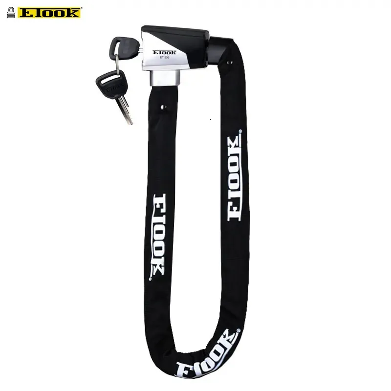 Etook Antitheft Bicycle Lock Scooter Scooter High Security Bike for Mtb Road Chain Heavy Duty With Key Y240401