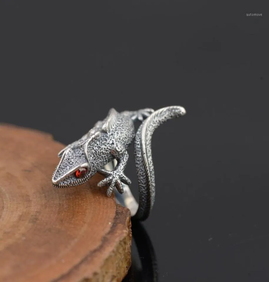 Trendy gepersonaliseerde verstelbare vintage hagedis ring mannen schattige cabrite gekko kameleon anole ringen vrouwen dier sieraden cadeau punk15427232