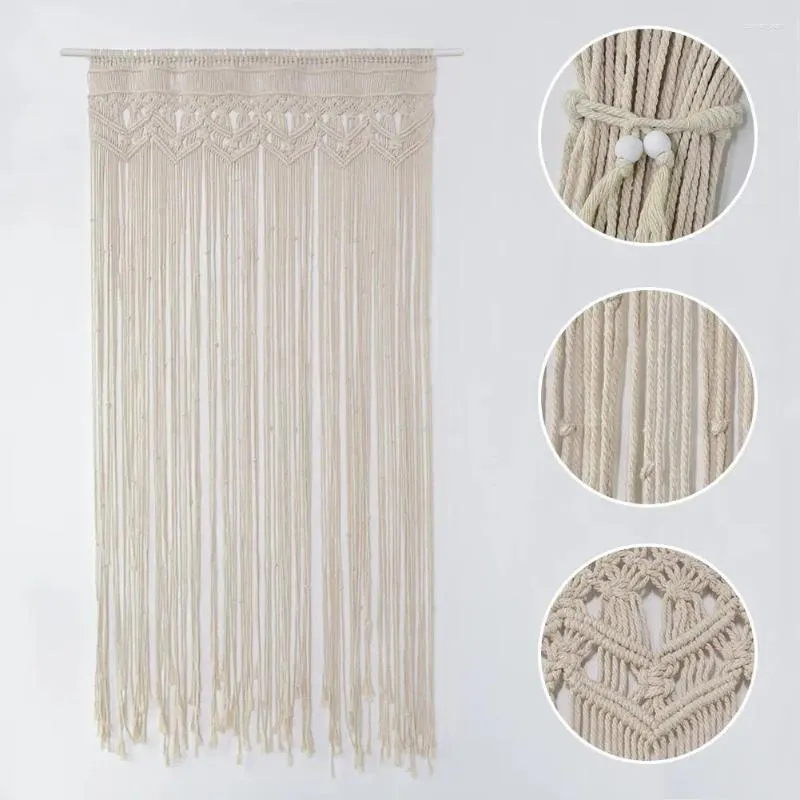 タペストリー手で織られたタペストリー綿糸ニットドアカーテンウェディングパーティーの背景背景背景装飾30E