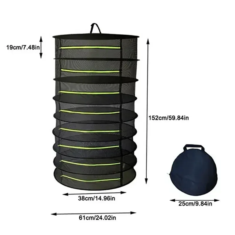 Bean Bag Herb Dryer: 2-Tier Hanging Plant Drying Rack, Foldable Mesh ...