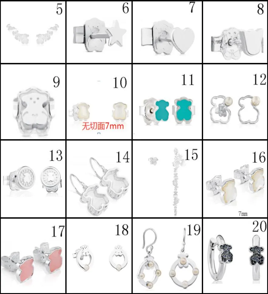2020 100 925 Orecchini con orso d'argento sterling Classic Pierced Orecchini Produttori di gioielli interi 29121732