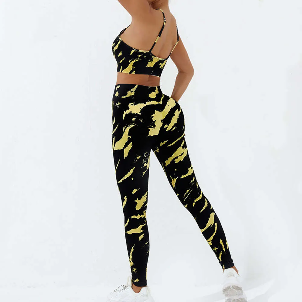 Lu Set jumpsuit uitlijnen citroen naadloze yoga sets camouflage shorts sport bh fiess workout sportkleding high tailled leggings dames gym outfit